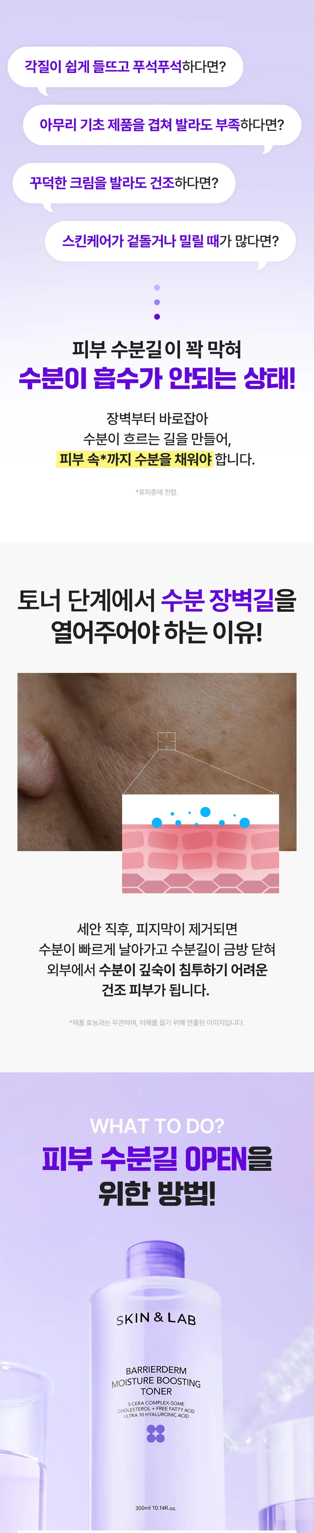 [촉촉토너] 스킨앤랩 베리어덤 모이스처 부스팅 토너 300ml 상세페이지 3